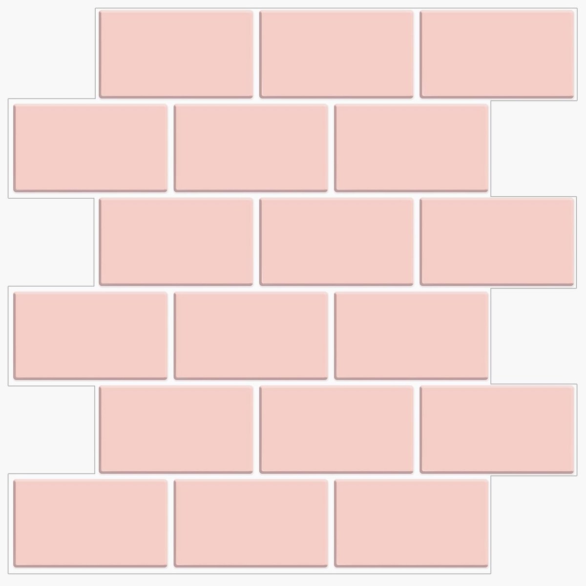 Solidchoice - 3D Plakkende Tegels - 10 Vellen Roze Zelfklevende Wandtegels (30,5 x 30,5 cm)