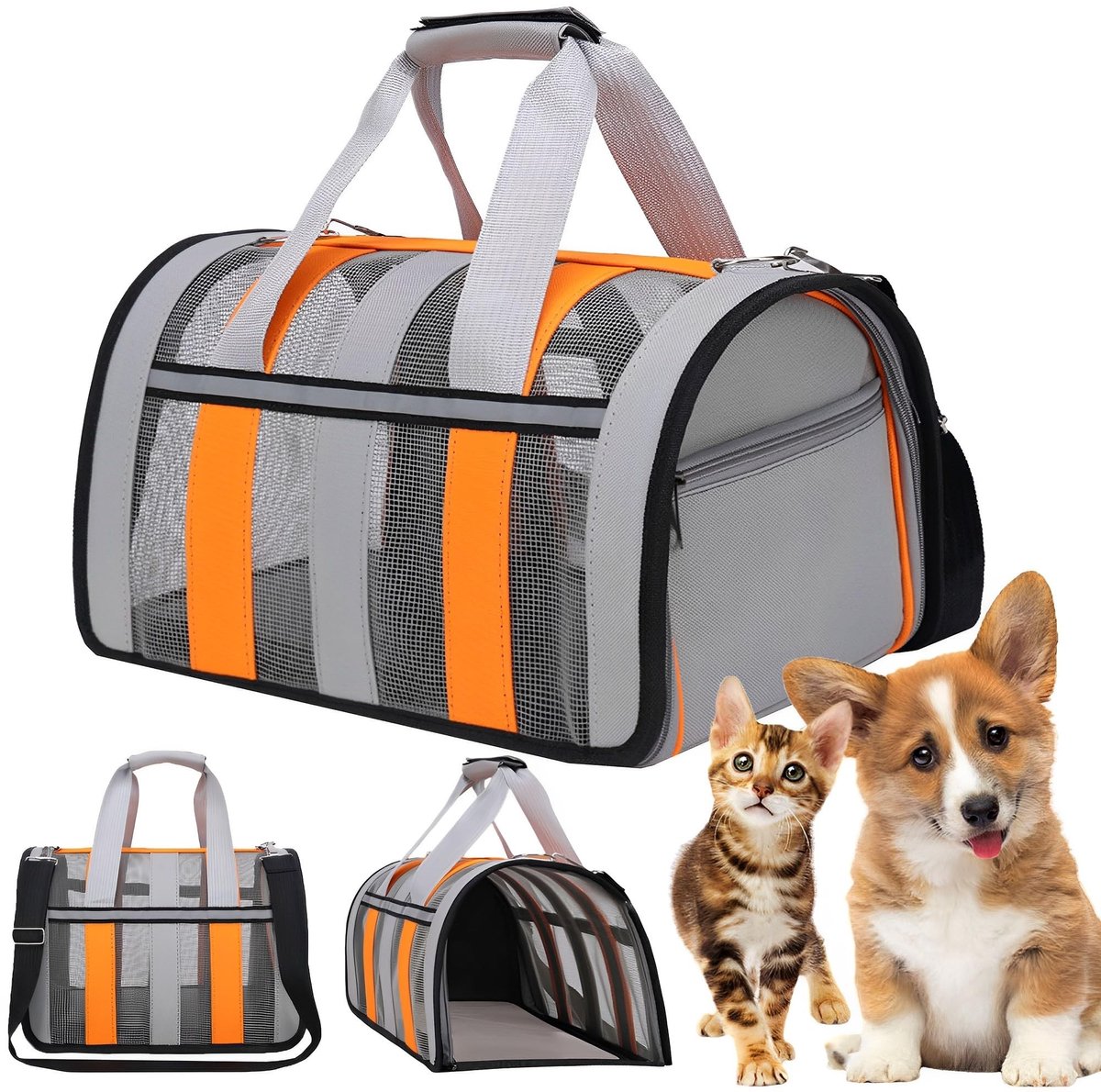 Solidchoice - Draagbare Huisdieren Rugzak met Ademend Gaas voor Katten en Puppies