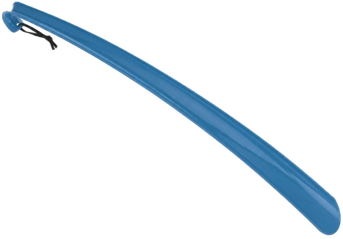 Benson Shoe Solutions Schoenlepel - 57 cm - kunststof - blauw - met haak - instaphulp voor schoenen - extra lang