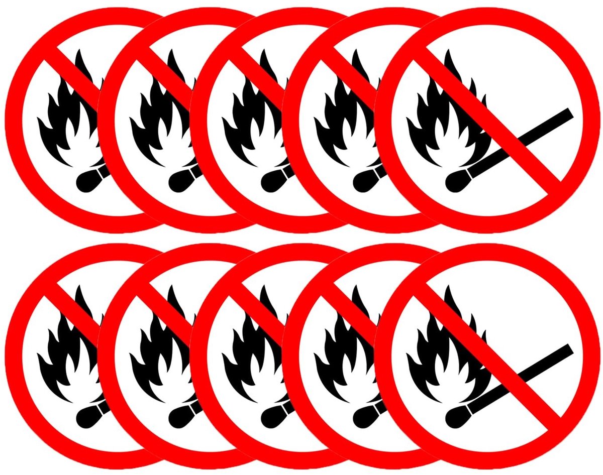 Solidchoice - Set van 10 Veiligheidsstickers, Zelfklevend