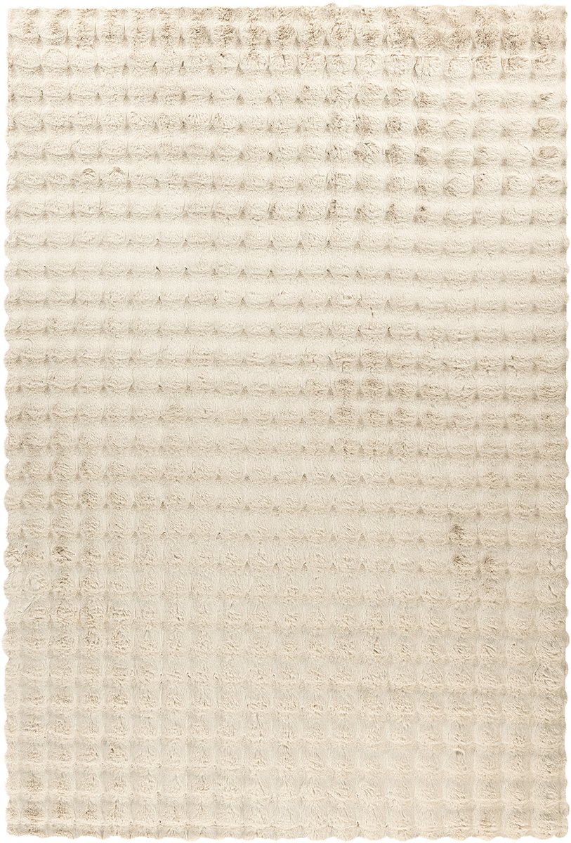 Padiro hoogpolig shaggy vloerkleed 200 x 290 cm - crème - scandi geometrisch patroon - geschikt voor vloerverwarming - van polyester