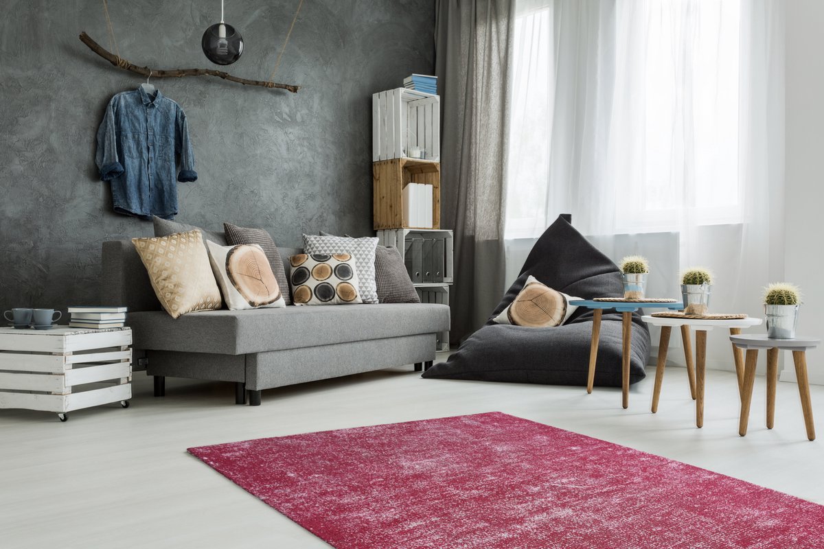 Padiro laagpolig vloerkleed 160 x 230 cm - oranje - modern effen design - geschikt voor vloerverwarming - van polyester