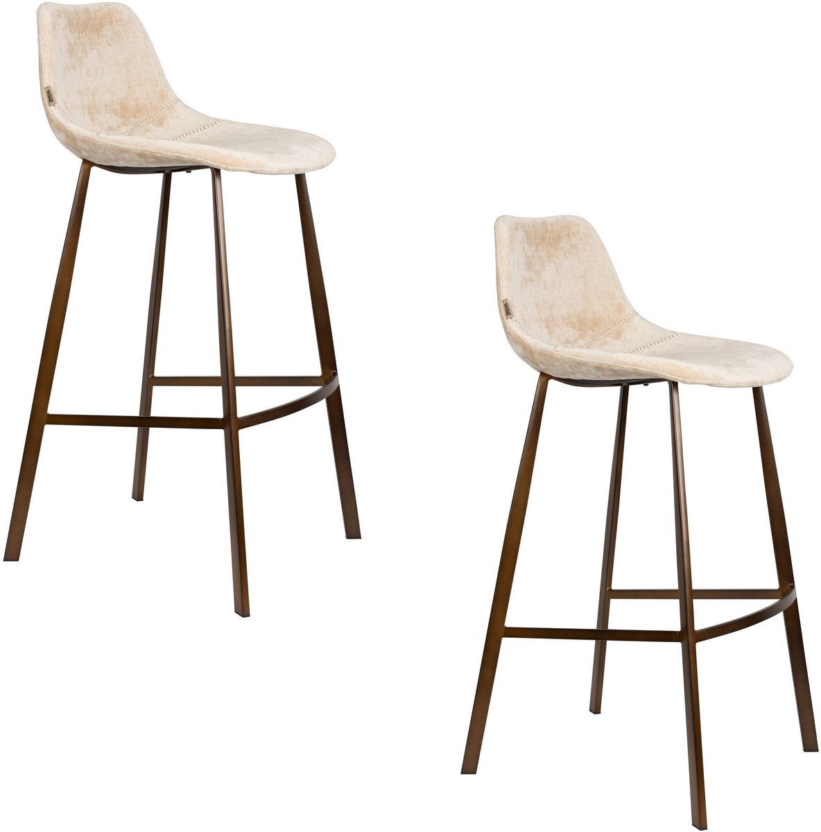 Dutchbone Franky Barkrukken rugleuning 80 cm Beige - Set van 2