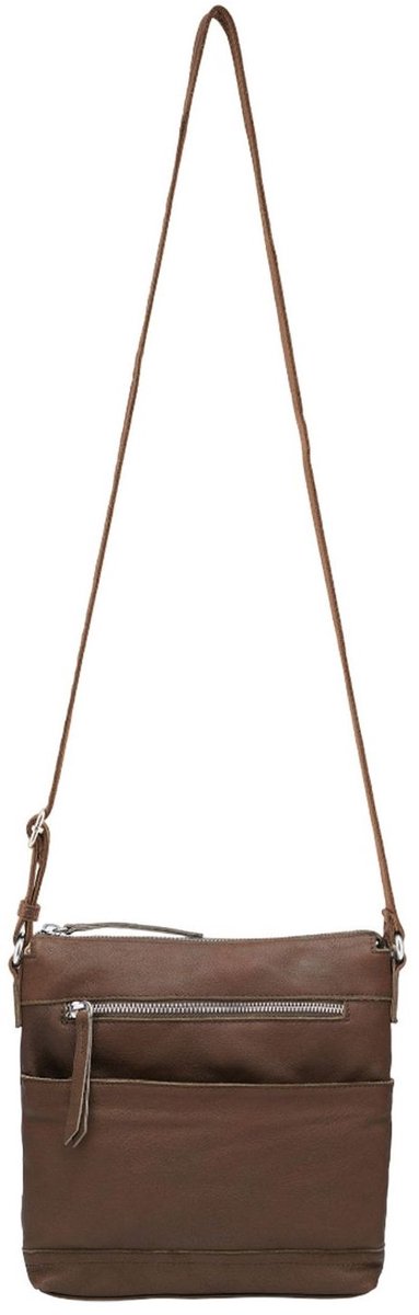 FREDsBRUDER Leren schoudertas Pocket Play Collection Crossbag With Zip-Pockets Caramel bruine