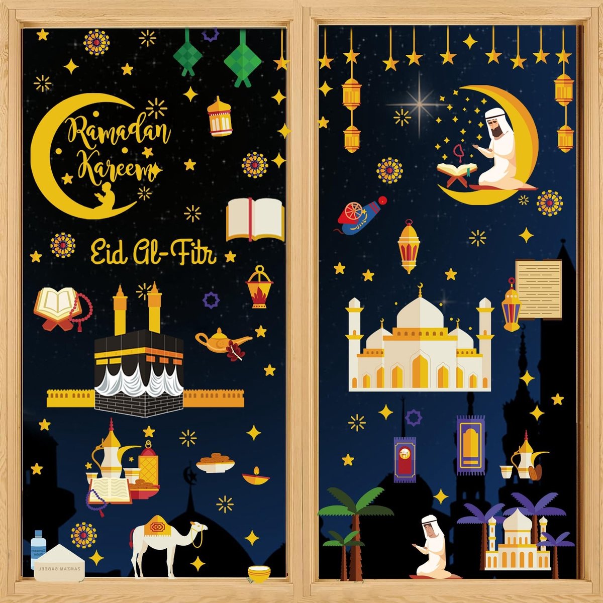 Solidchoice - Ramadan Vensterstickers met Ster en Maan voor Eid Mubarak