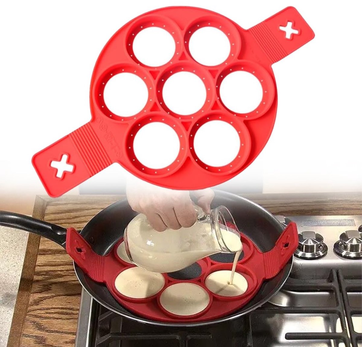 Solidchoice - Antiaanbak Siliconen Vormen voor Pannenkoeken