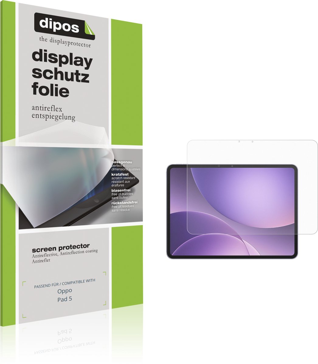 dipos – 2x Matte Beschermfolie geschikt voor Oppo Pad 5 | Krasbestendige & antireflecterende Screenprotector Ultra-Thin