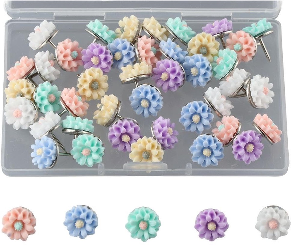 Solidchoice - Set van 48 Kleurrijke Push Pins voor Kantoor en Thuis