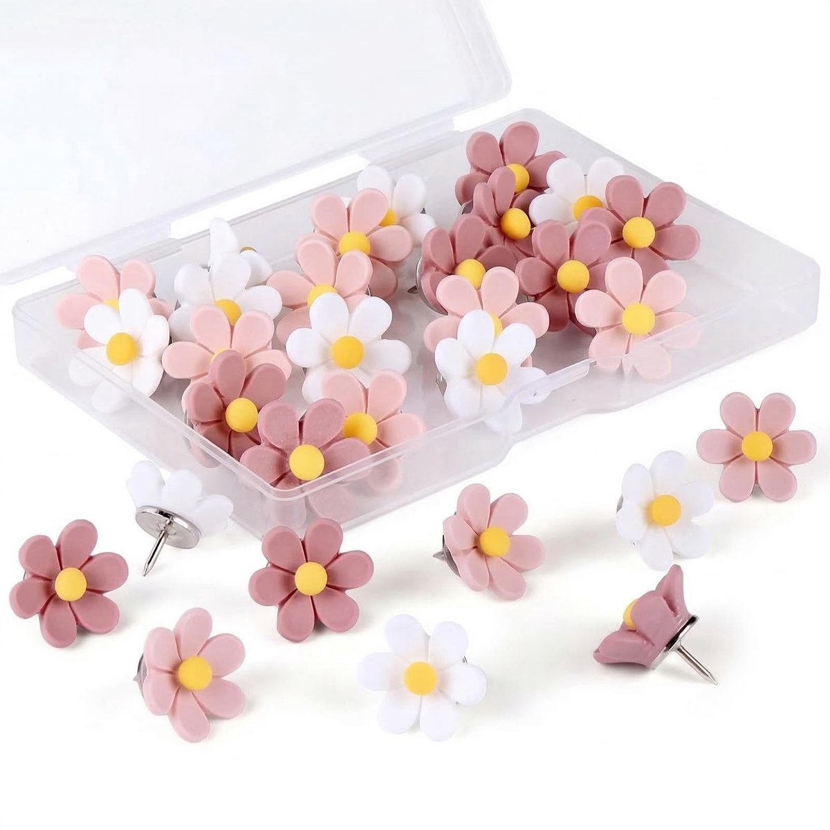 Solidchoice - Decoratieve Punaises met 3D-Bloemen in Opbergdoos