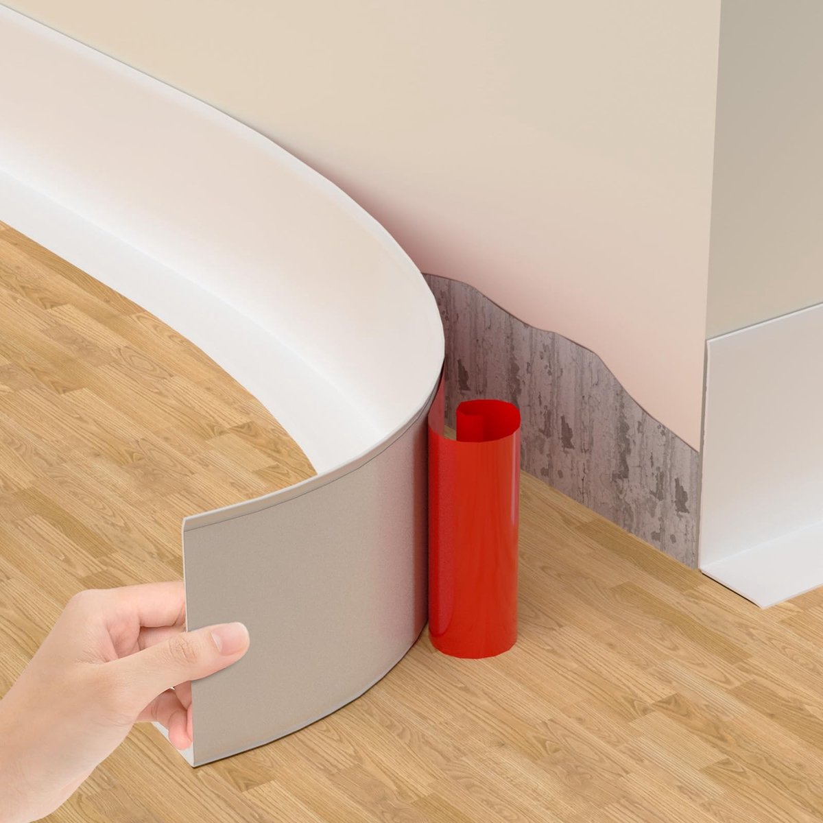 Solidchoice - Flexibele Plinten Zelfklevend Wit (6m) - Ideaal voor Badkamer en Keuken