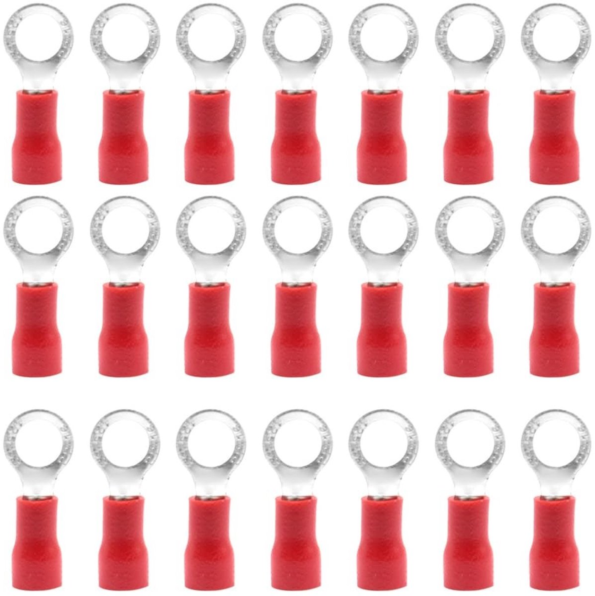 Solidchoice - 100 Stuks Rode Geïsoleerde Ring Crimp Connectoren - Draad Crimp Connectors
