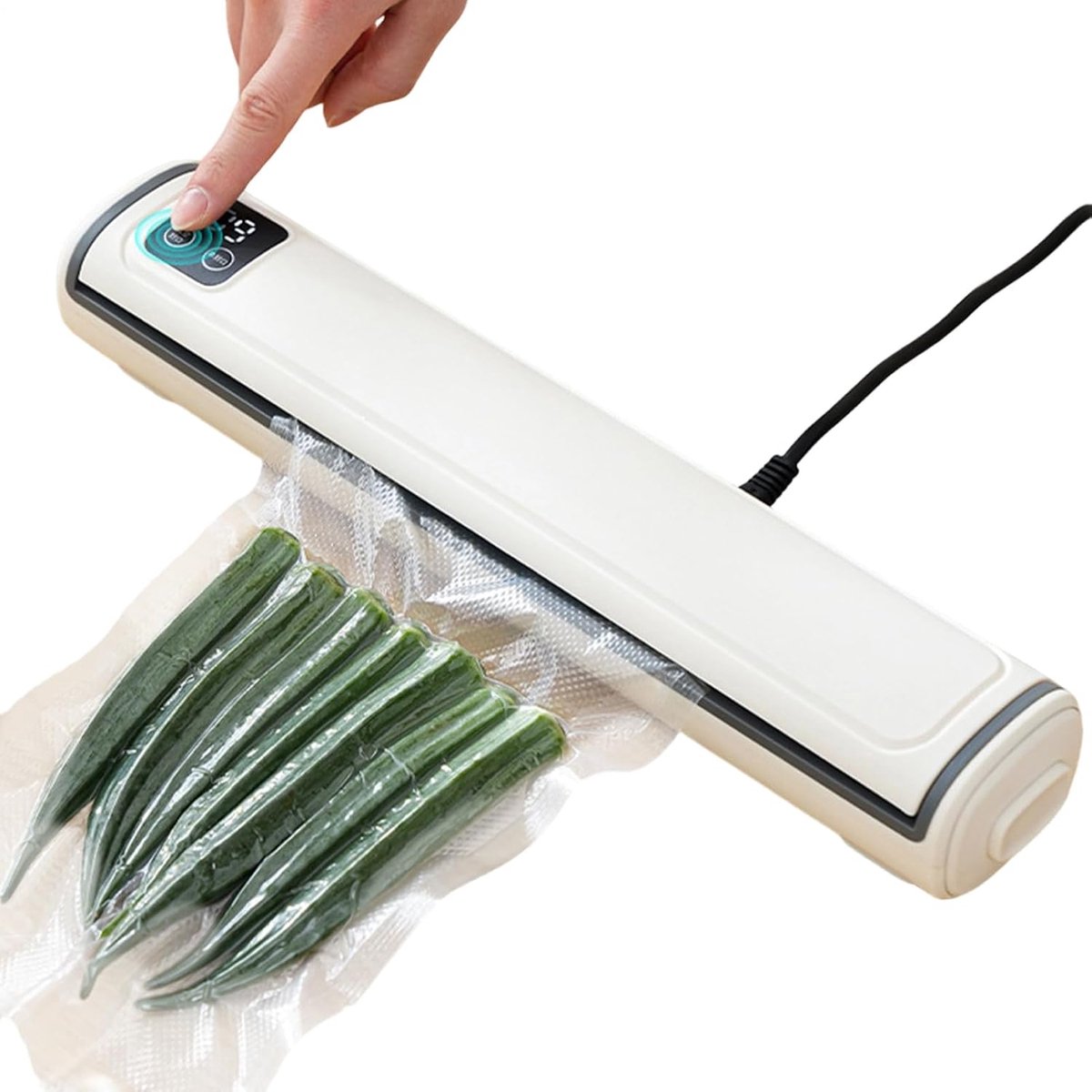 Elektrische thermische vacuüm sealer met 80kPa sterke zuigkracht, automatische voedselverpakkingsmachine voor het langdurig vers houden van vlees, zeevruchten, groenten, noten en snacks