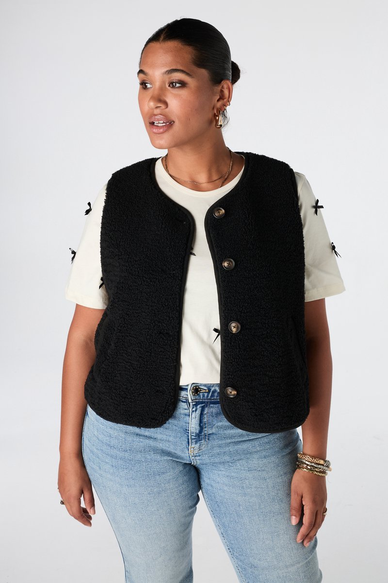 MS Mode Gilet Teddy gilet