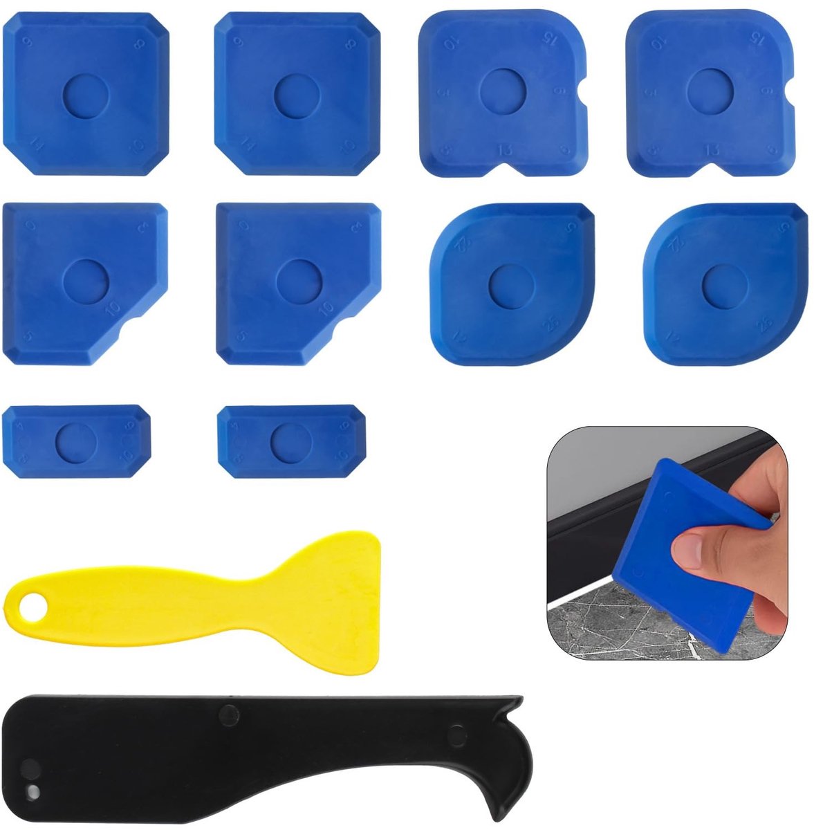 Solidchoice - 12 Stuks Siliconen Trekkerset voor Voegwerk
