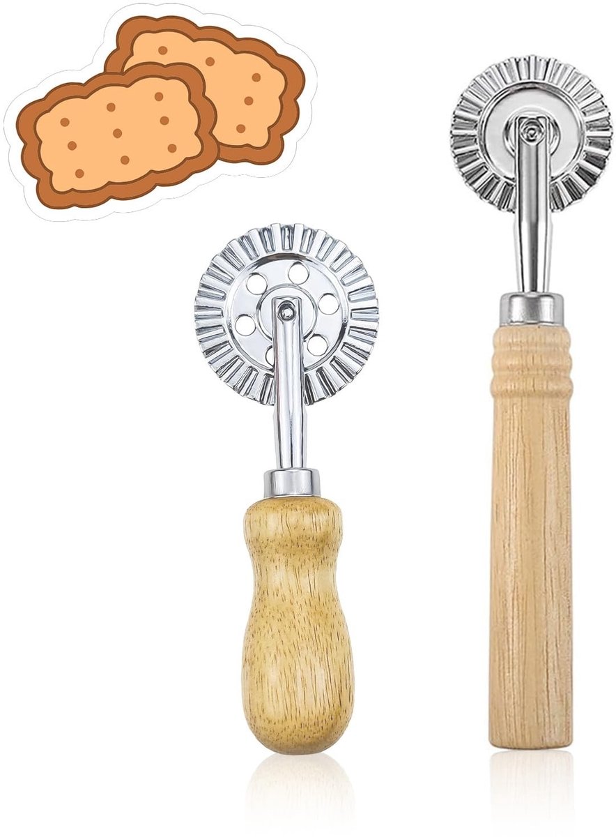 Solidchoice - Set van 2 Deegsnijders met Golfpatroon
