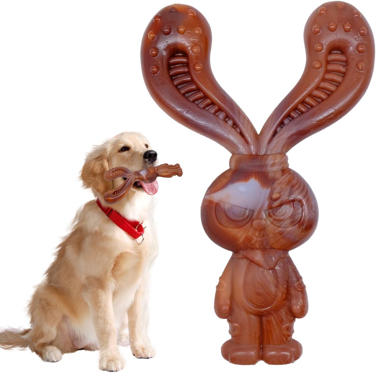 Solidchoice - Onverwoestbaar Kauwspeelgoed voor Grote Honden - Duurzaam Rubber met Tandverzorging