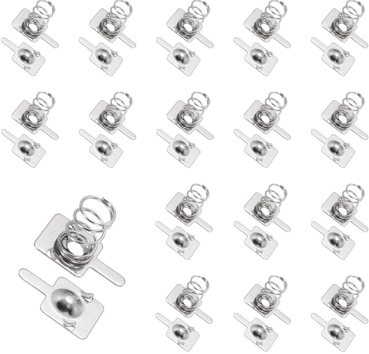 Solidchoice - 15 Sets Contactplaten voor Batterijen met Unipole Converter