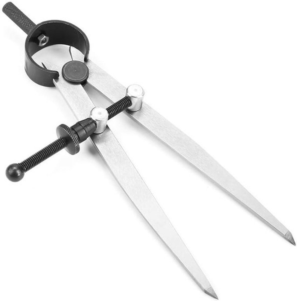Verstelbare Lockbare Stalen Wing Divider voor Leerbewerking - 100mm Rotating Kompas voor Nauwkeurige Tekeningen en Geometrie, Ideaal voor Naai- en Handwerkprojecten