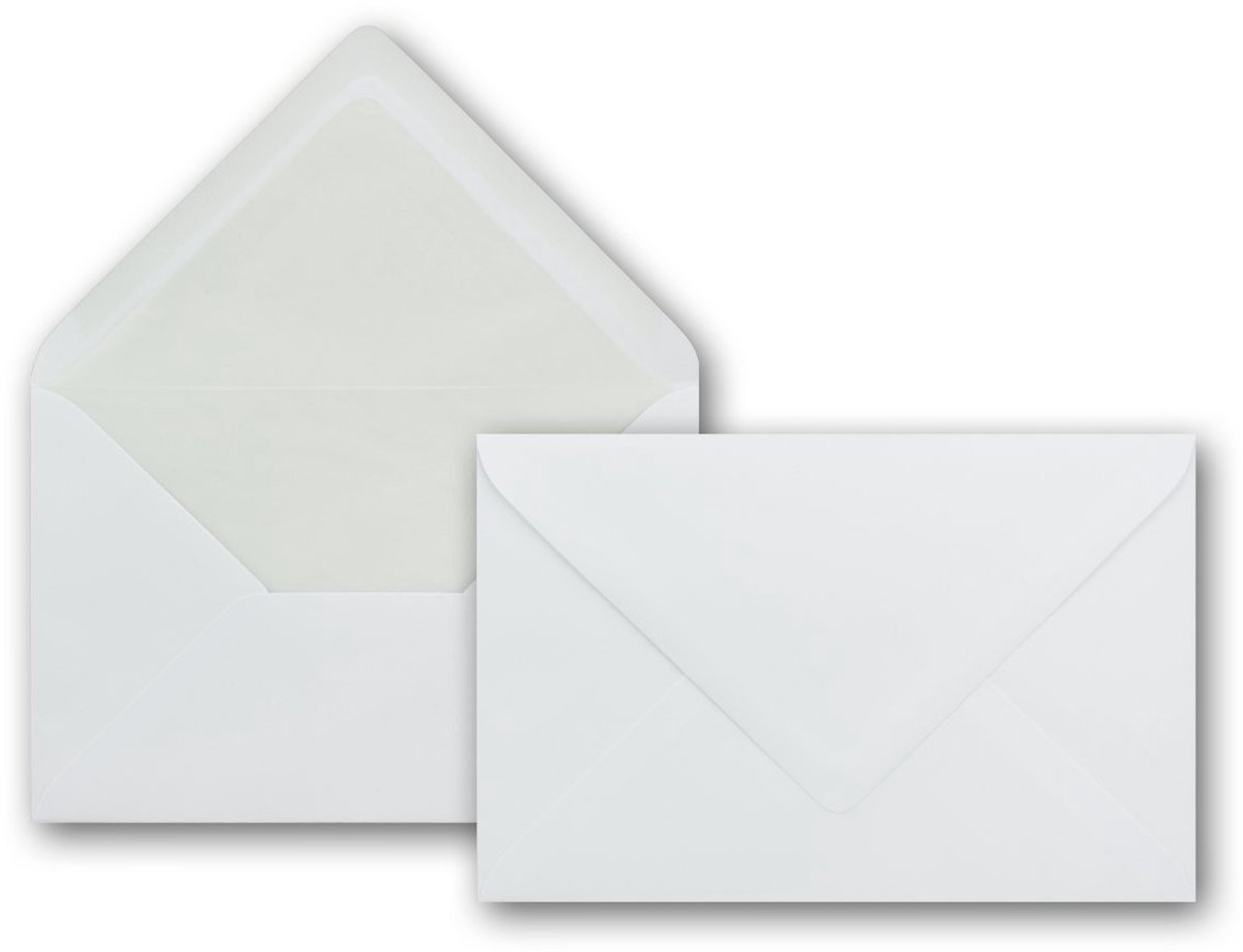 Solidchoice - Witte Enveloppen DIN B6, 50 Stuks met Natte Plakrand