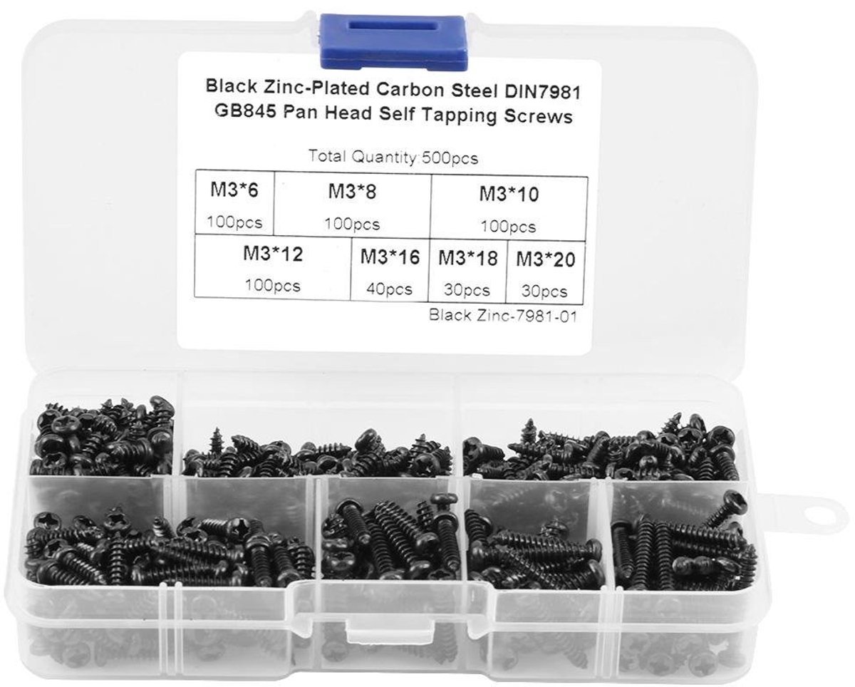 Solidchoice - Set van 500 Zelftappende Miniatuur Schroeven M3