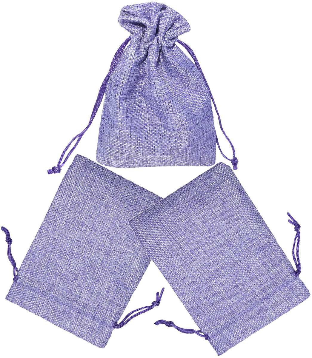Solidchoice - Set van 3 Lavendel Trekkoordzakken voor Cadeaus en Sieraden