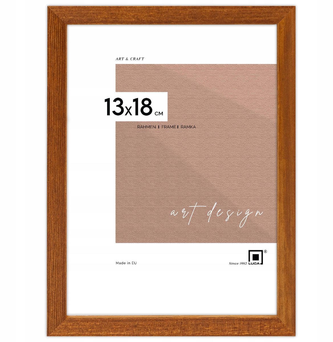 Houten fotolijst 13x18 cm - Goudkleurig, met glas