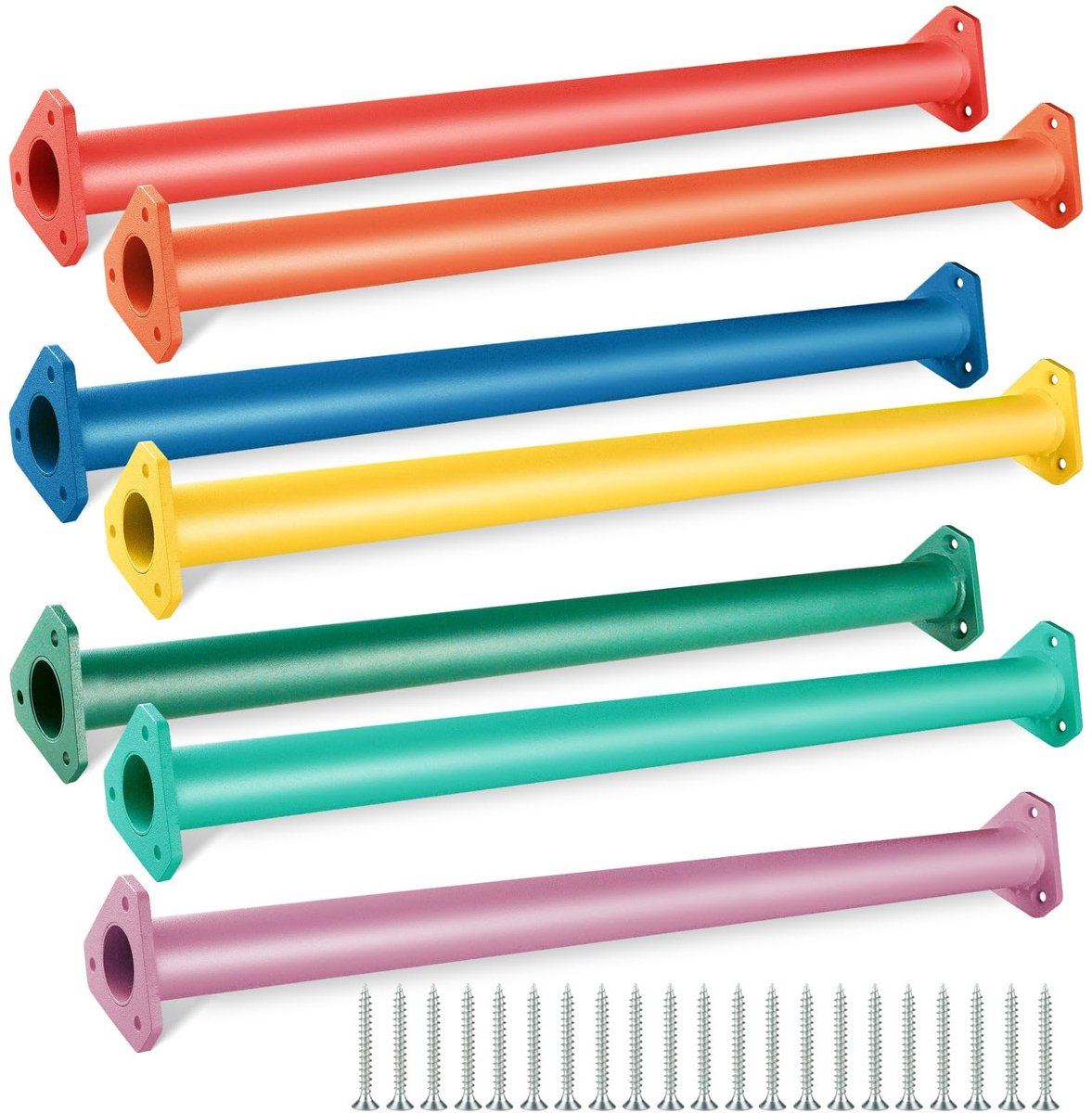 Solidchoice - Set van 7 Kleuren Klimstangen voor Kinderen Binnen en Buiten