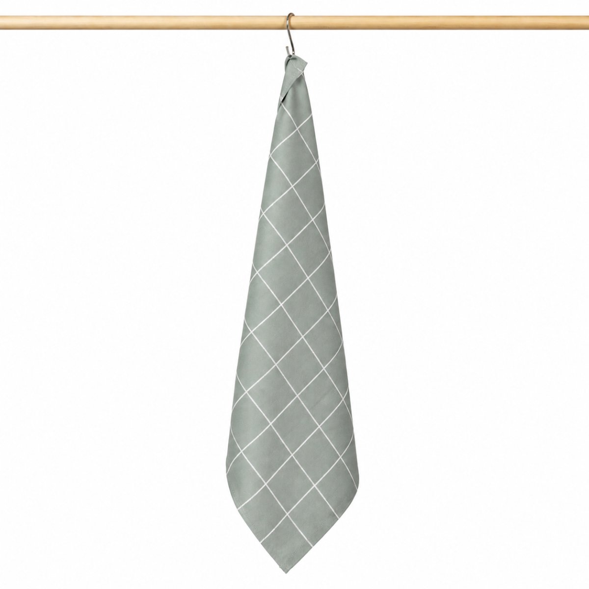 Jorzolino Theedoek Grote Ruit Grey Green 65x65