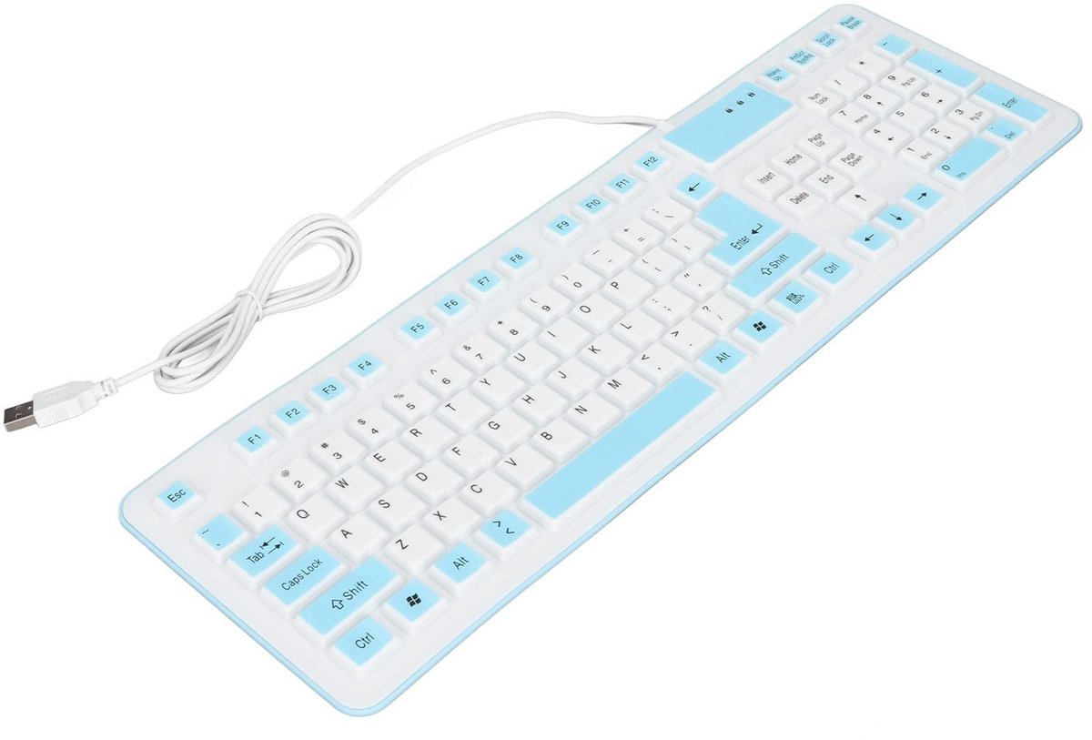 Dailygoods- Toetsenbord opvouwbaar - Waterdicht - Stofdicht - Stil typen - 106 toetsen - USB bedraad - Handig voor gaming