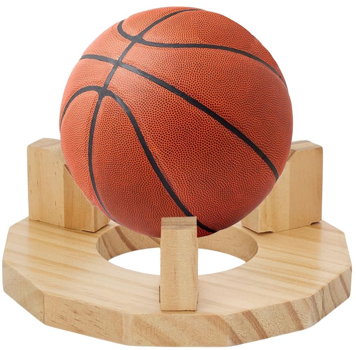 Dailygoods- Balhouder Houten 15x15x5CM - Ballenrek - Balstandaard - Display - Afneembaar - Eenvoudige montage