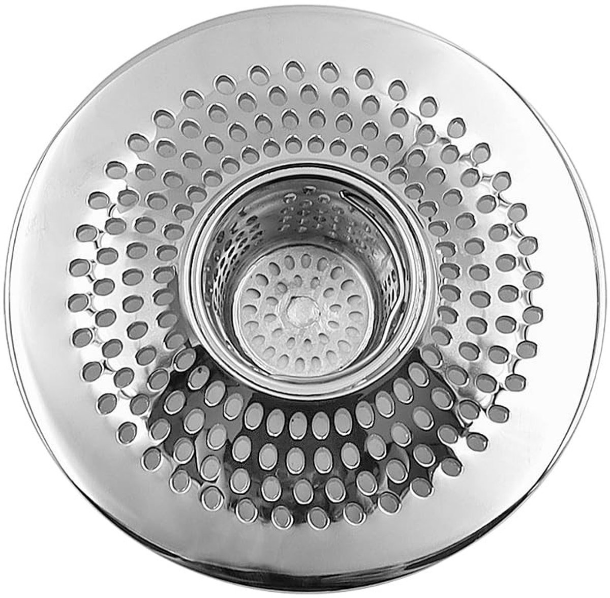 Dailygoods - Douche Haarvanger - Haarfilter - Roestvrijstaal - Afvoerafdekking - Voor Badkamer en Keuken - Geschikt voor Wastafel en Badkuip
