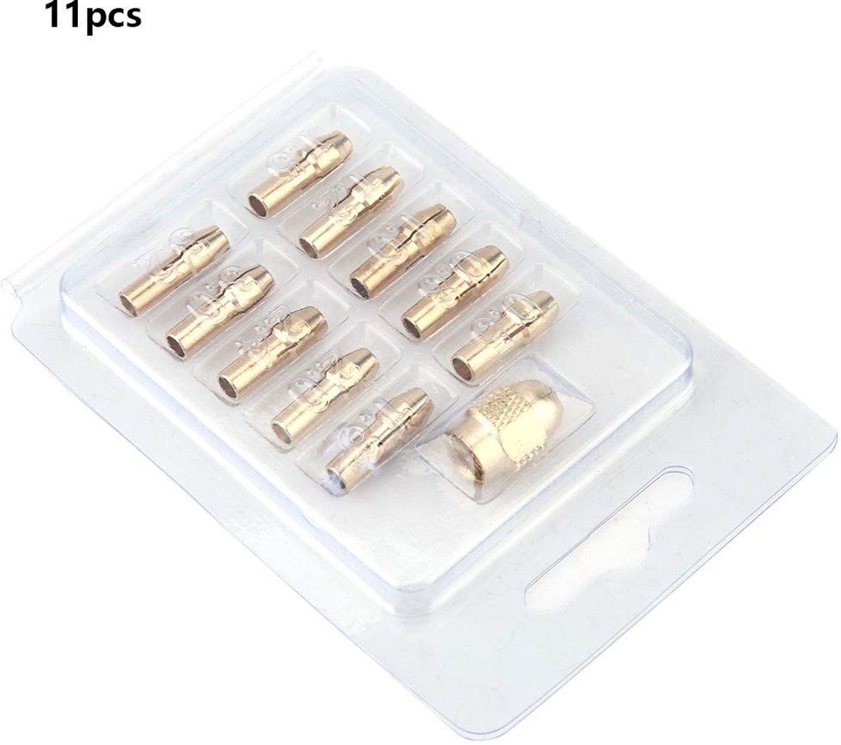 Dailygoods - 11 Stks Spantang Set - Mini Boormolen Accessoires - Messing Materiaal - 0,5 tot 3,2 mm - Klemcapaciteit - Voor Elektrische Gereedschappen