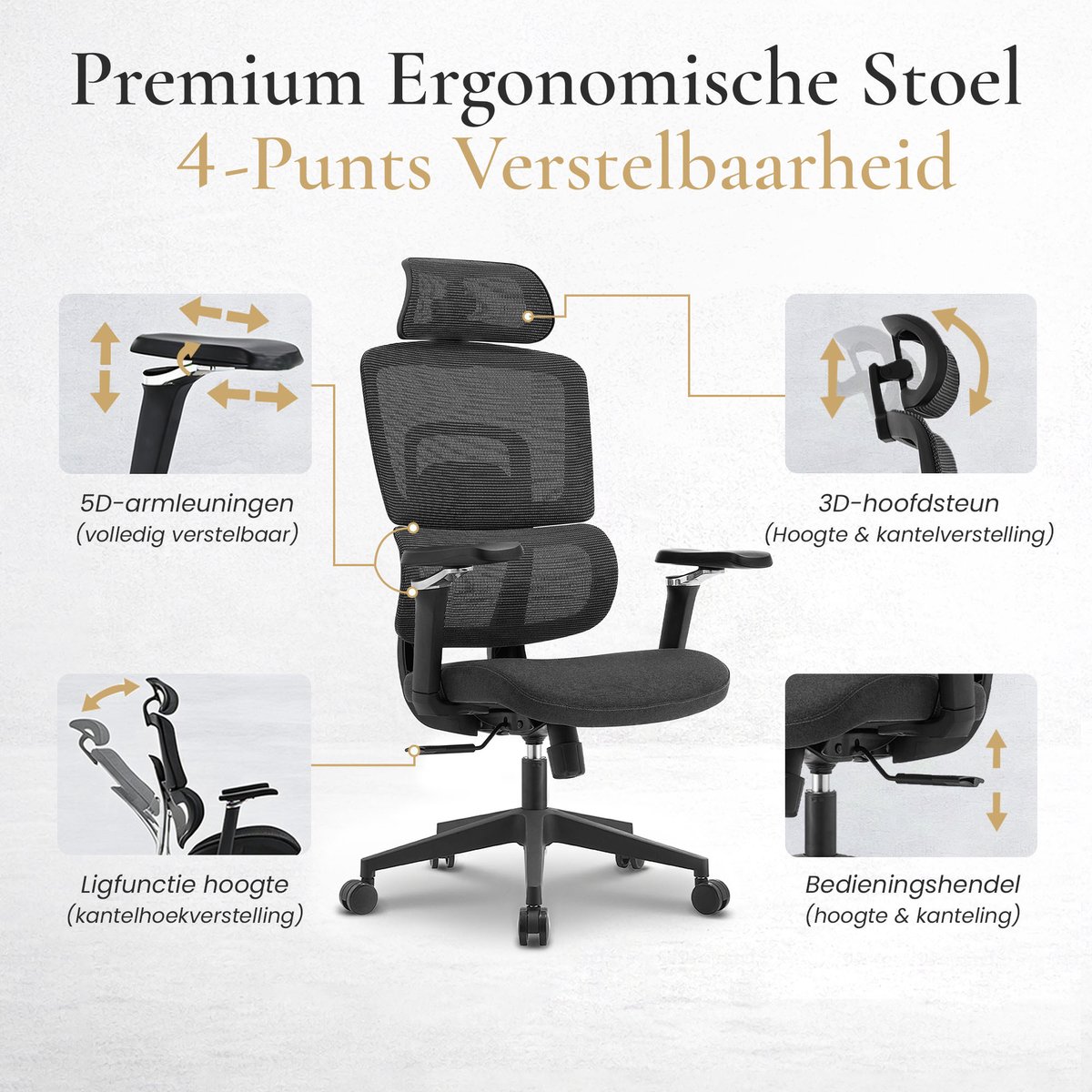Jiangxi Ergonomische Bureaustoel met Mesh Rugleuning - afbeelding 3