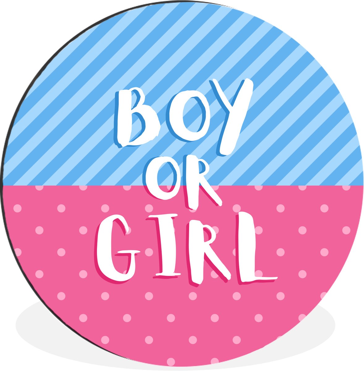 WallCircle - Wandcirkel - Muurcirkel - Babyshower - Baby - Ouderschap - Boy or girl - Baby op komst - Aluminium - Dibond - 140x140 cm - Binnen en Buiten