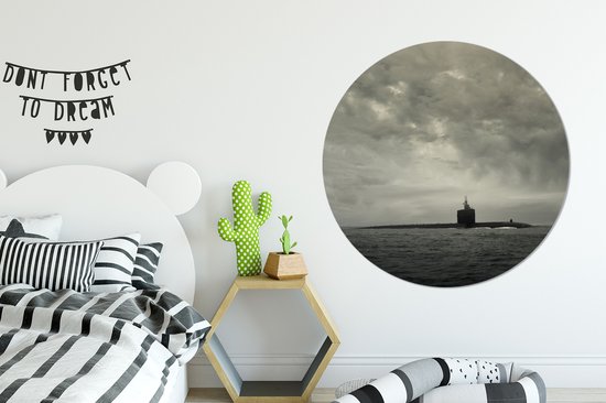 WallCircle - Cercle mural - Cercle mural - Un sous-marin fait surface dans l'océan Pacifique - Aluminium - Dibond - 140x140 cm - Intérieur et extérieur