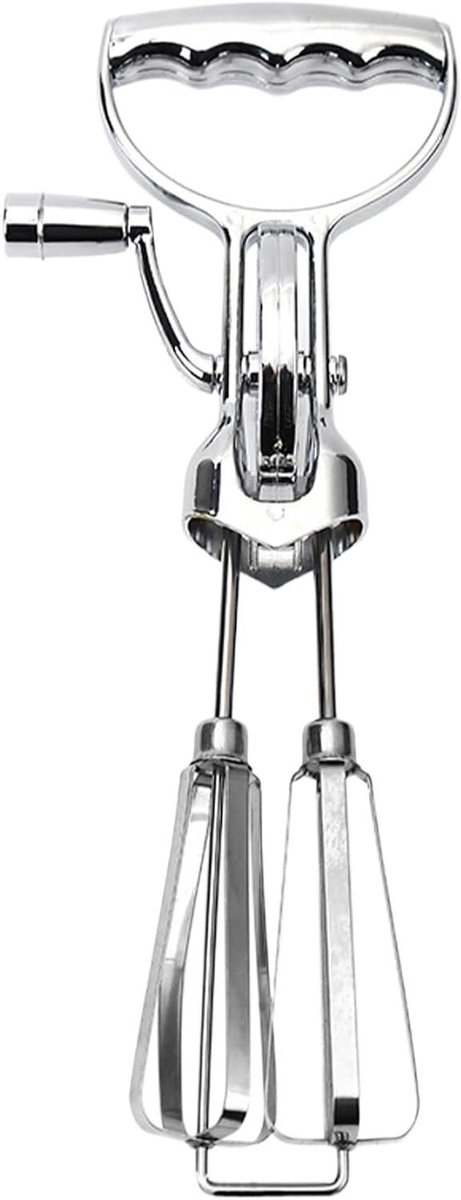 Handmixer met Slagroomgarde - Rotary Klopper - Beslag Mixen - Dubbele Kop - 31 cm - Zilverkleurig