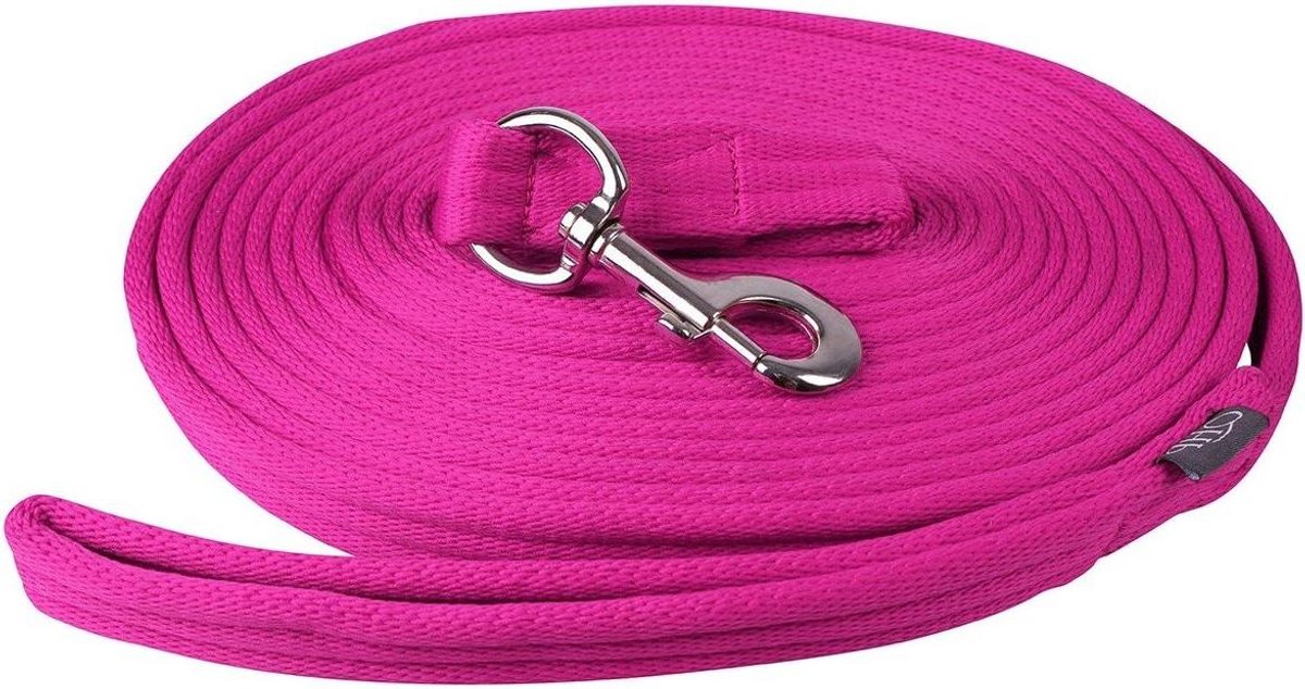 Longerlijn Lange Leiband - Geleidelijn Paard - Paardentraining - Extra Zachte Greep - 8 meter - Fuchsia