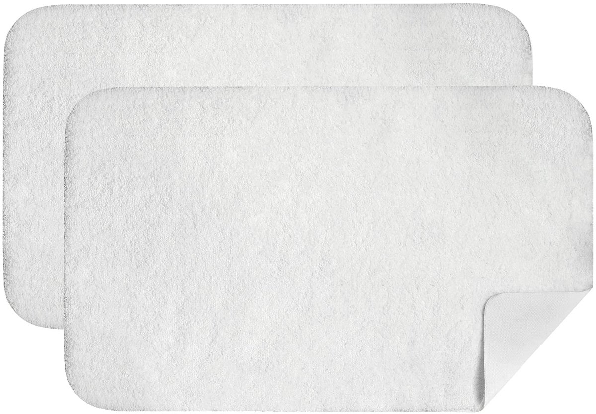 Badmatset antislip badkamermatsets 2 stuks douchemat absorberend badkamertapijt groot tapijt deurmat binnen keuken tapijten tapijt mat voor badkamer slaapkamer keuken ingang 40x60 cm wit