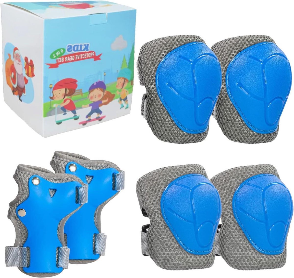 Kinderbeschermingsset - Kniebeschermers Elleboogbeschermers - Buitensporten - Verstelbare banden - 2-8 jaar - 9 kleuren
