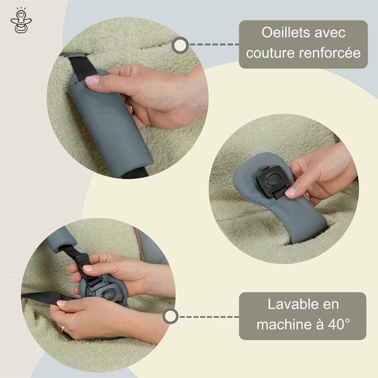 Babysanity Universele Kinderwagenhoes - Voetenzak Pramen - Comfort Baby - Dubbel Terry Katoen - Standaard Maat - Wit — afbeelding 3