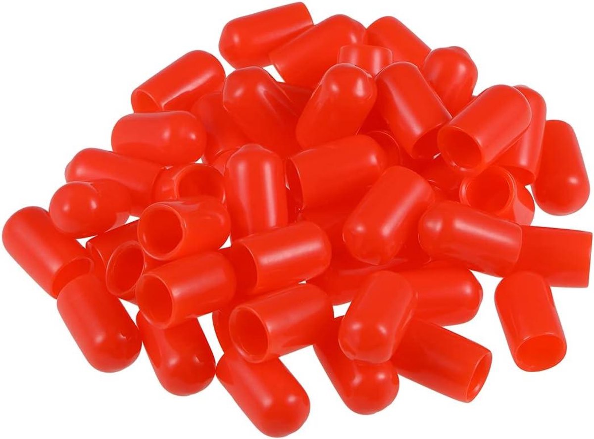 Rubberen Eindkappen - Beschermdoppen - Vloer Beschermen - Flexibel Vinyl Materiaal - 2mm Binnendiameter - Rood