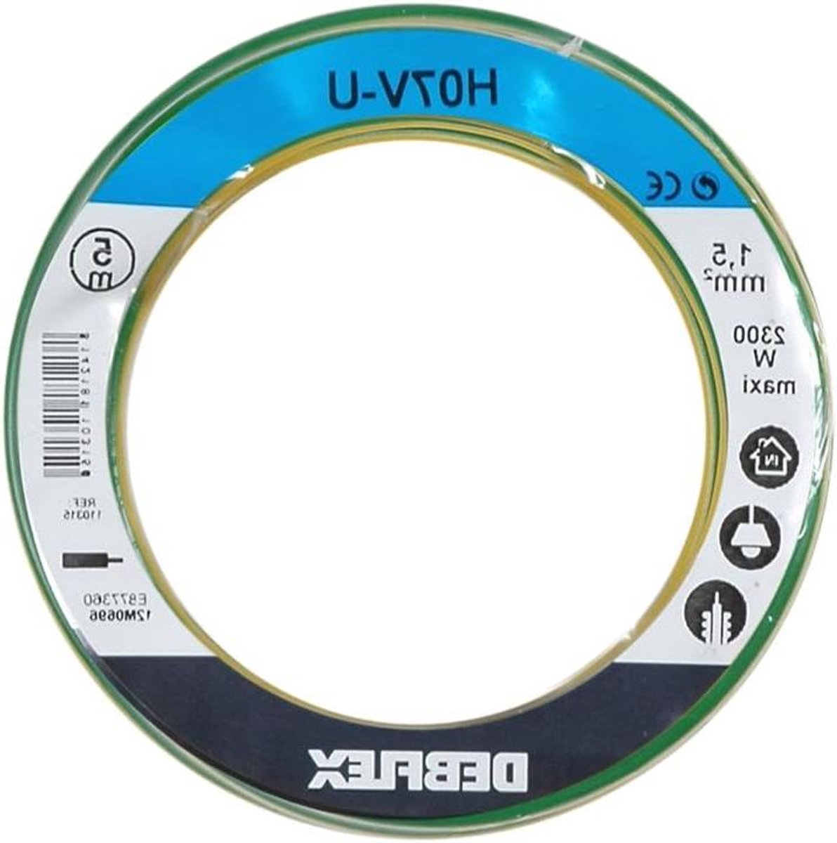 Kabel Bobinot - Elektrische draad - Bedrading aanleggen - Flexibele geleider - 5 Meter - Geel/Groen