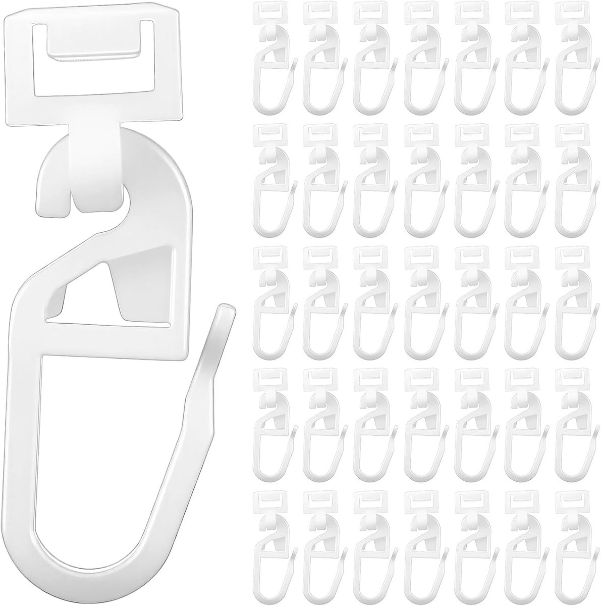 60 stuks gordijnhaken voor rails, gordijnhaken, gordijnhaken, gordijnglijders, gordijnrollers voor rails met 5,8-7 mm gordijnhaken, accessoires voor caravan, camper, caravan