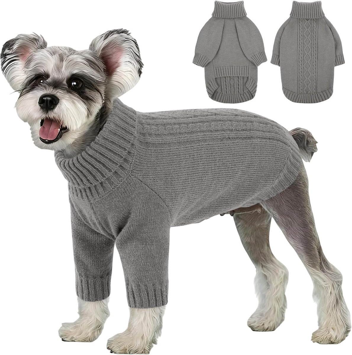 Hondentrui voor koude dagen, comfortabele gebreide trui met vlechtdesign, perfect voor middelgrote honden