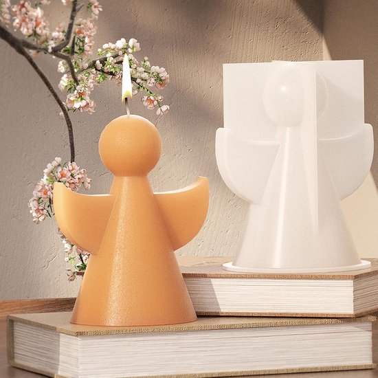 2 stuks Engel siliconen kaarsenvorm - 3D gietvormen set voor DIY kaarsen, zeep, gips en handwerk — afbeelding 5