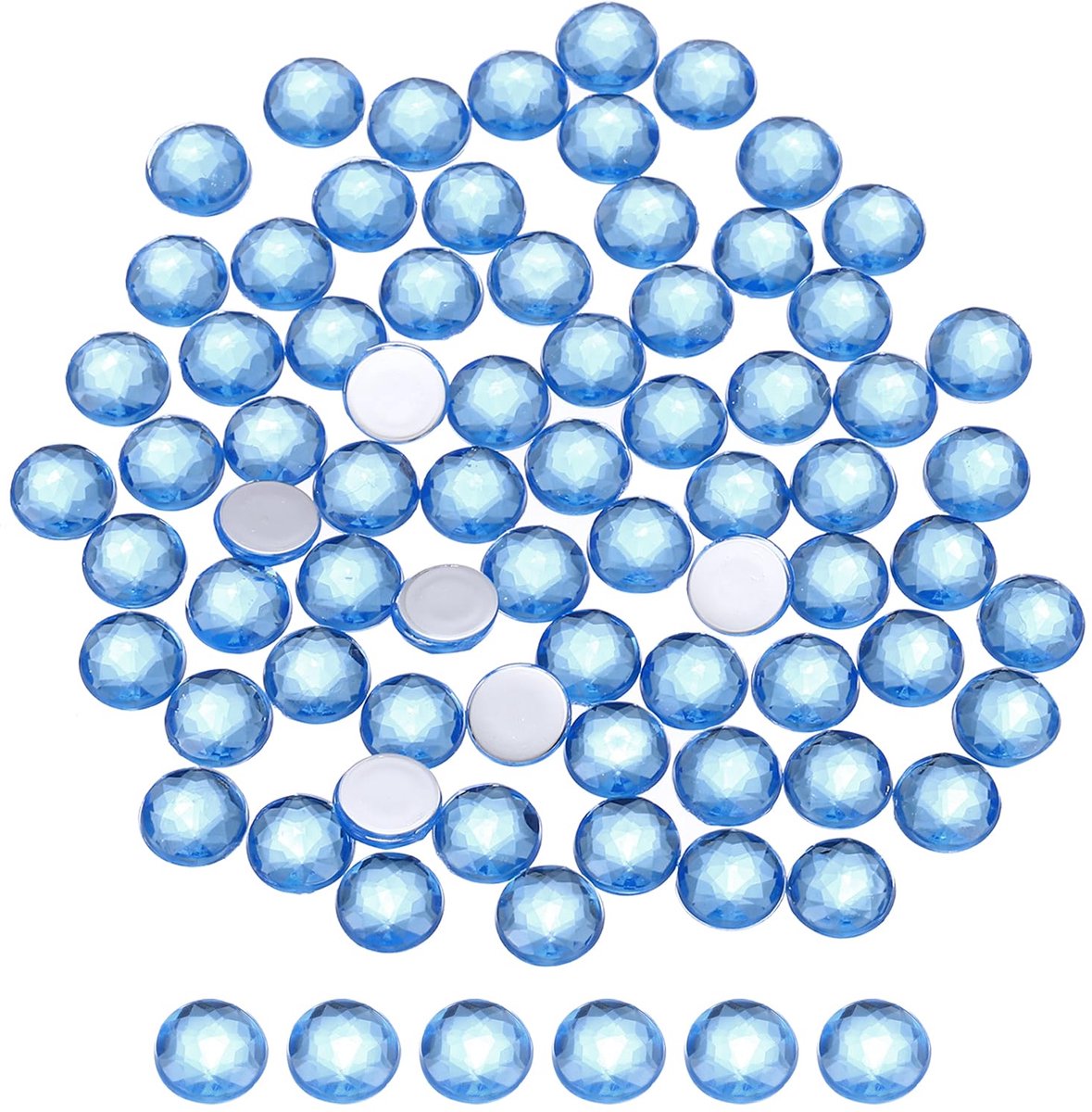 Strass-steentjes blauw, 8 x 8 mm, glitterstenen om te knutselen en strassteentjes, voor doe-het-zelf knutselen, kralen, bruiloftsfeest