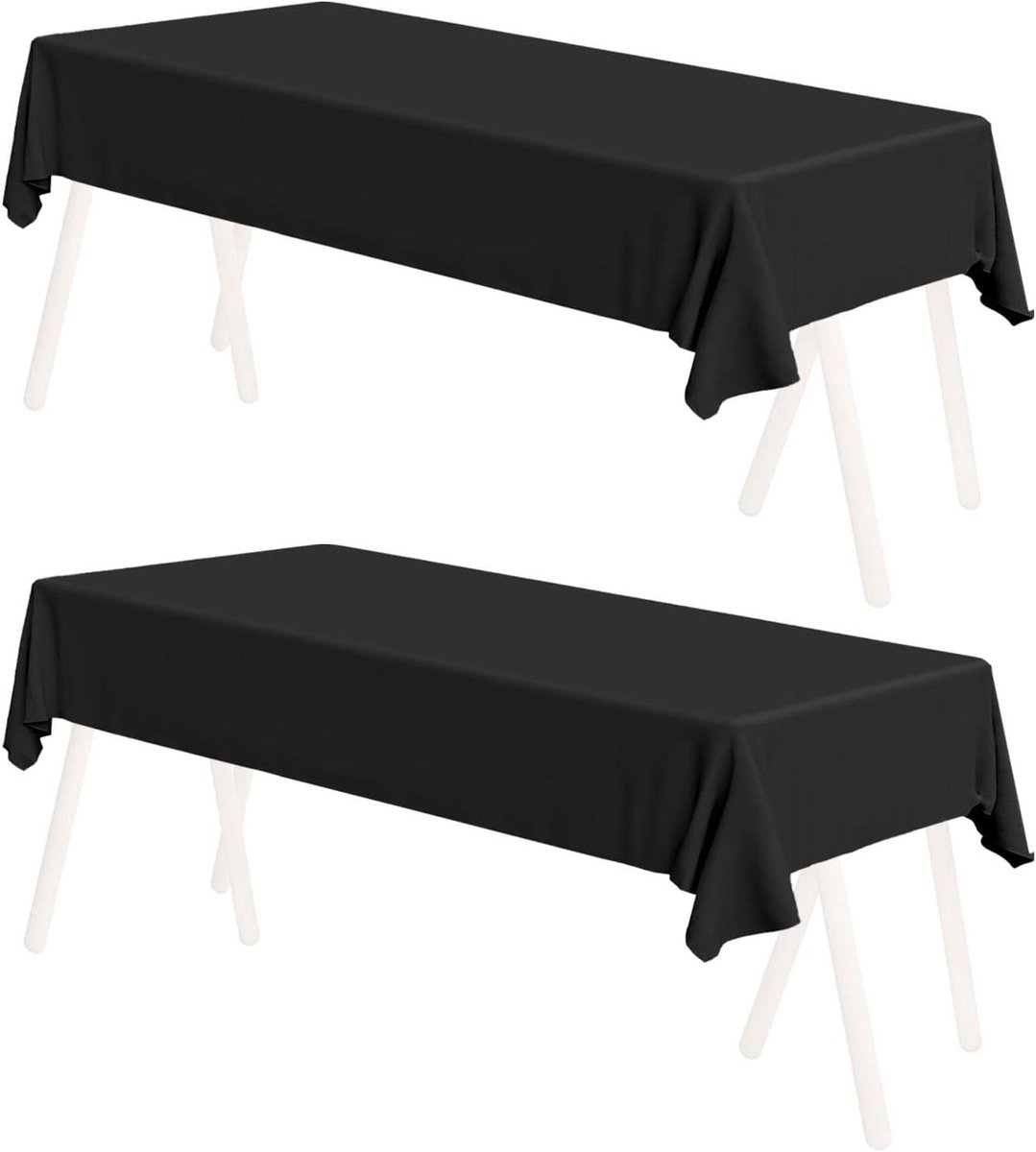 Tafelkleden Bierbank - Hoezen Bierbank - Tuinfeesten Organiseren - Waterdicht Polyester - 250 x 100 cm - Zwart