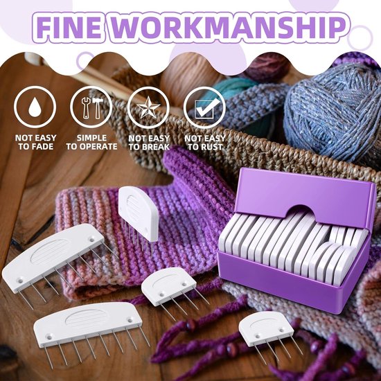 Gebreide Blokkers - Breikommen Set - Handwerk Projecten - Gelijkmatige Pin Verdeling - 20 Stuks - Wit — afbeelding 2