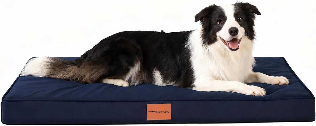 Hondenmand - Honden kussen - Comfortabel slapen - Orthopedisch schuim - 91 x 69 cm - Donkerblauw