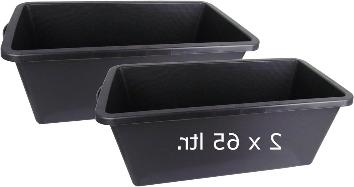 Mortelbak 65 Liter - Robuuste Kuip - Materiaal Transport - Flexibel Kunststof - 80 x 40 cm - Zwart
